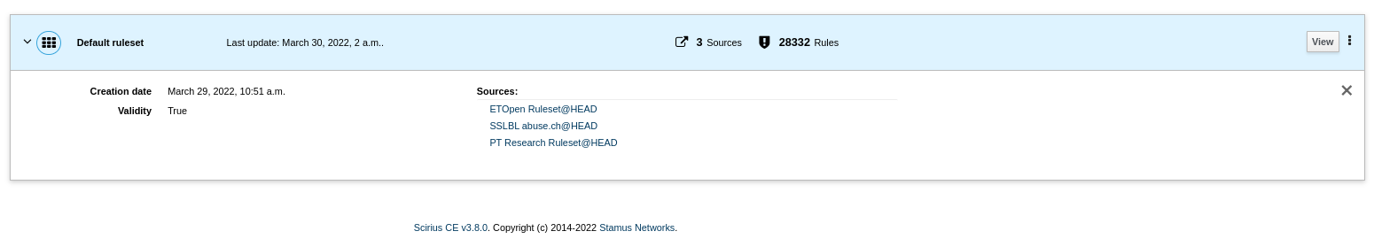 Example: Multiple sources used for the same ruleset