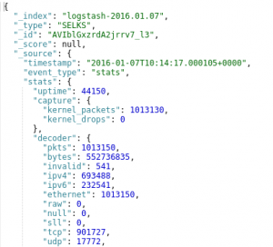 Stats event in EVE JSON format